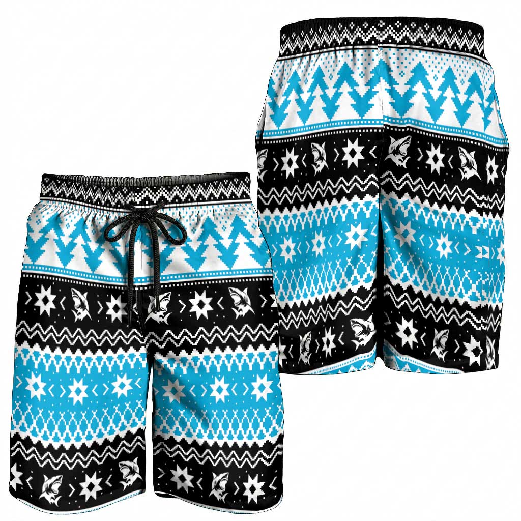 Claus Shark Strikes Shorts for Men Christmas Rugby League Spirit - Aussie Hoodie