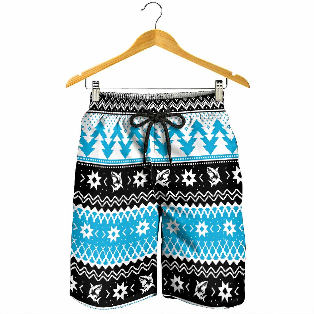 Claus Shark Strikes Shorts for Men Christmas Rugby League Spirit - Aussie Hoodie