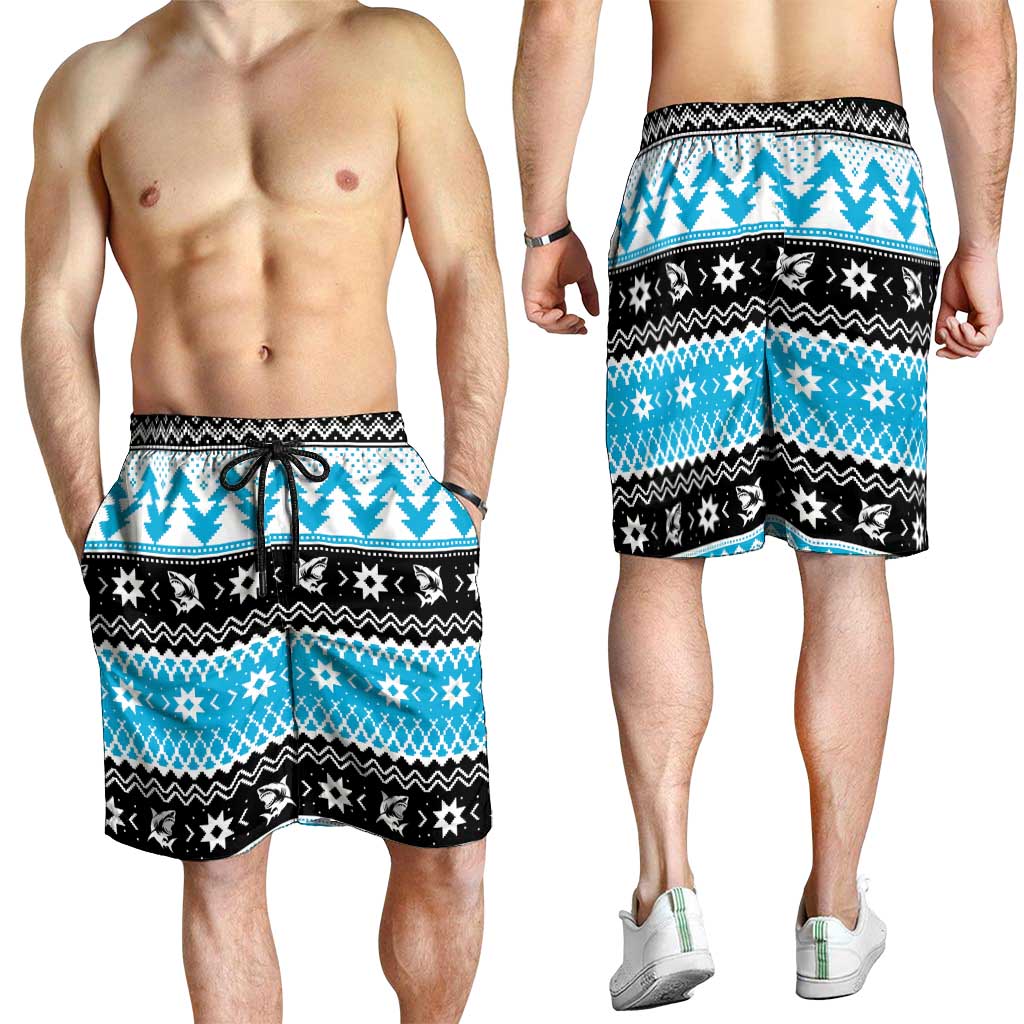 Claus Shark Strikes Shorts for Men Christmas Rugby League Spirit - Aussie Hoodie