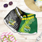 Cook Islands and Australia Rugby Shorts for Women Tatau Tribal with Aboriginal Chevron Sport Style