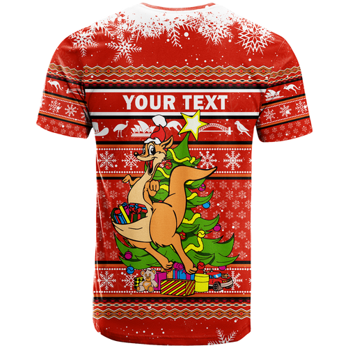 (Custom Personalised) Australia Christmas Kangaroo Aboriginal Pattern T Shirt - LT2