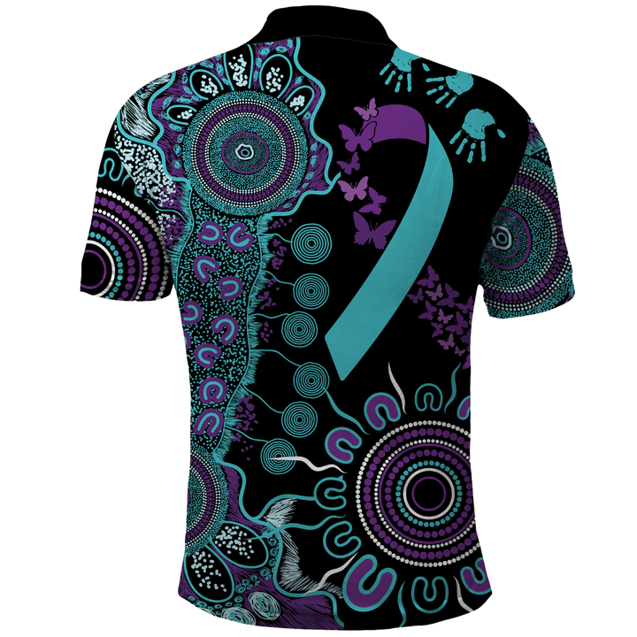 Customer Request - tracey.munt - 19/03/26 - Polo Shirt - Aboriginal Ribbon Dot Painting LT9