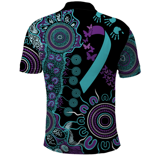 Customer Request - tracey.munt - 19/03/26 - Polo Shirt - Aboriginal Ribbon Dot Painting LT9
