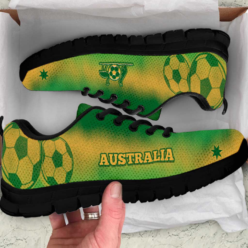 Australia Soccer Sneakers Skeleton Gradient Vintage Spray