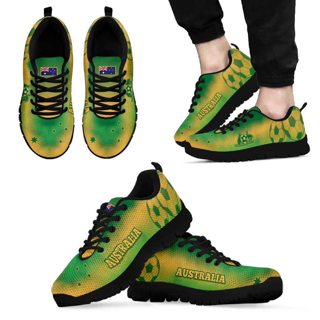 Australia Soccer Sneakers Skeleton Gradient Vintage Spray