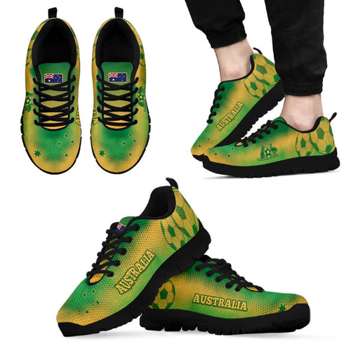 Australia Soccer Sneakers Skeleton Gradient Vintage Spray