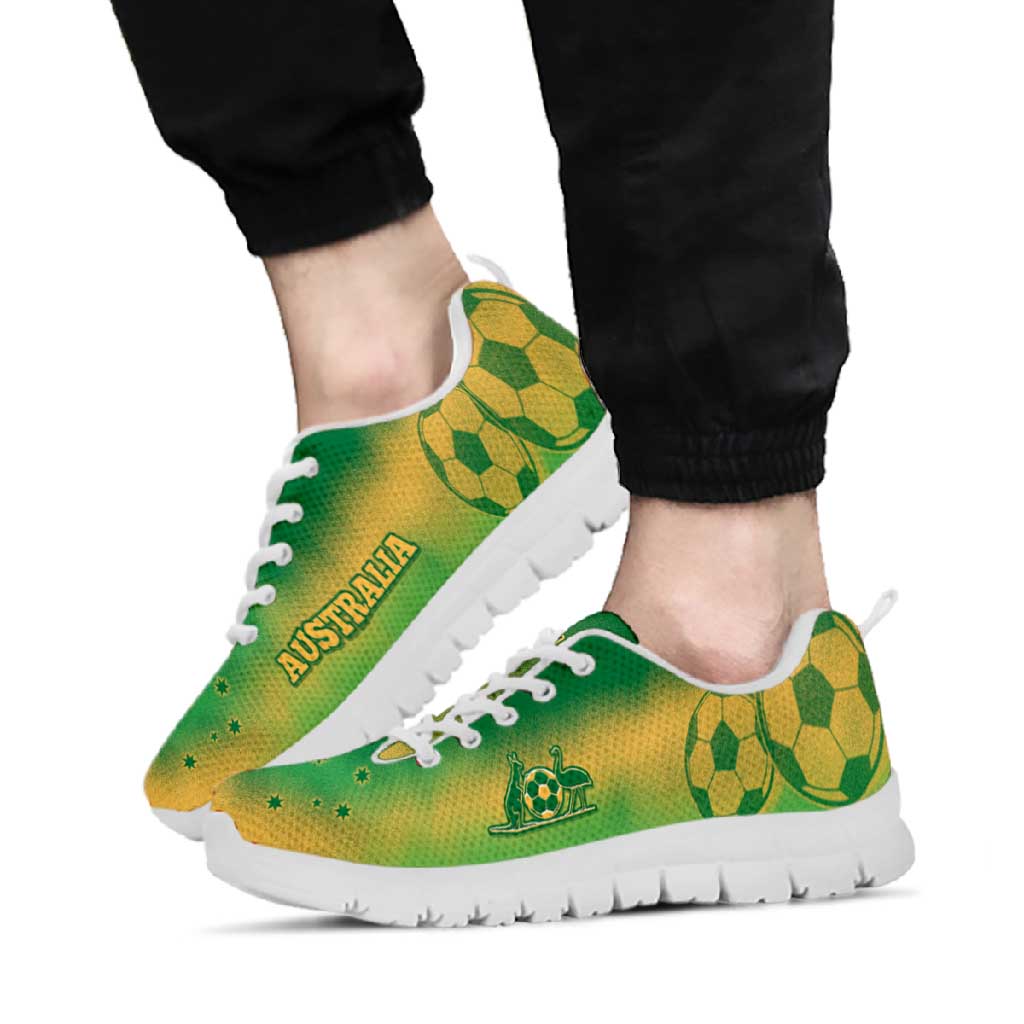 Australia Soccer Sneakers Skeleton Gradient Vintage Spray