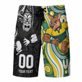 Custom Australia vs New Zealand Board Shorts Rugby Rivalry Two Nations One Battle