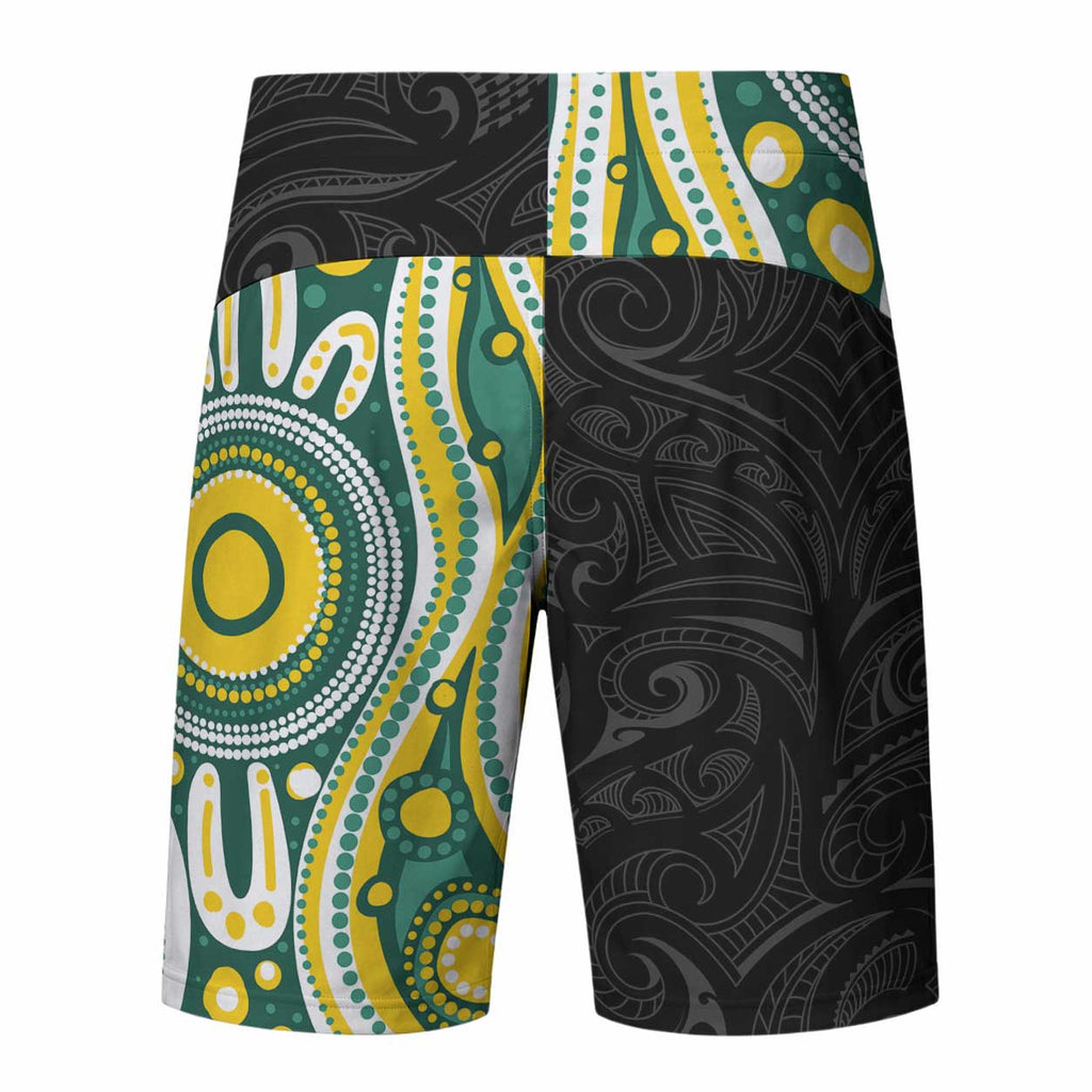 Custom Australia vs New Zealand Board Shorts Rugby Rivalry Two Nations One Battle