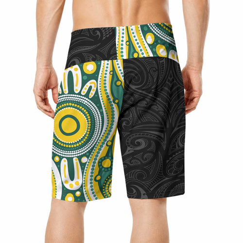 Custom Australia vs New Zealand Board Shorts Rugby Rivalry Two Nations One Battle