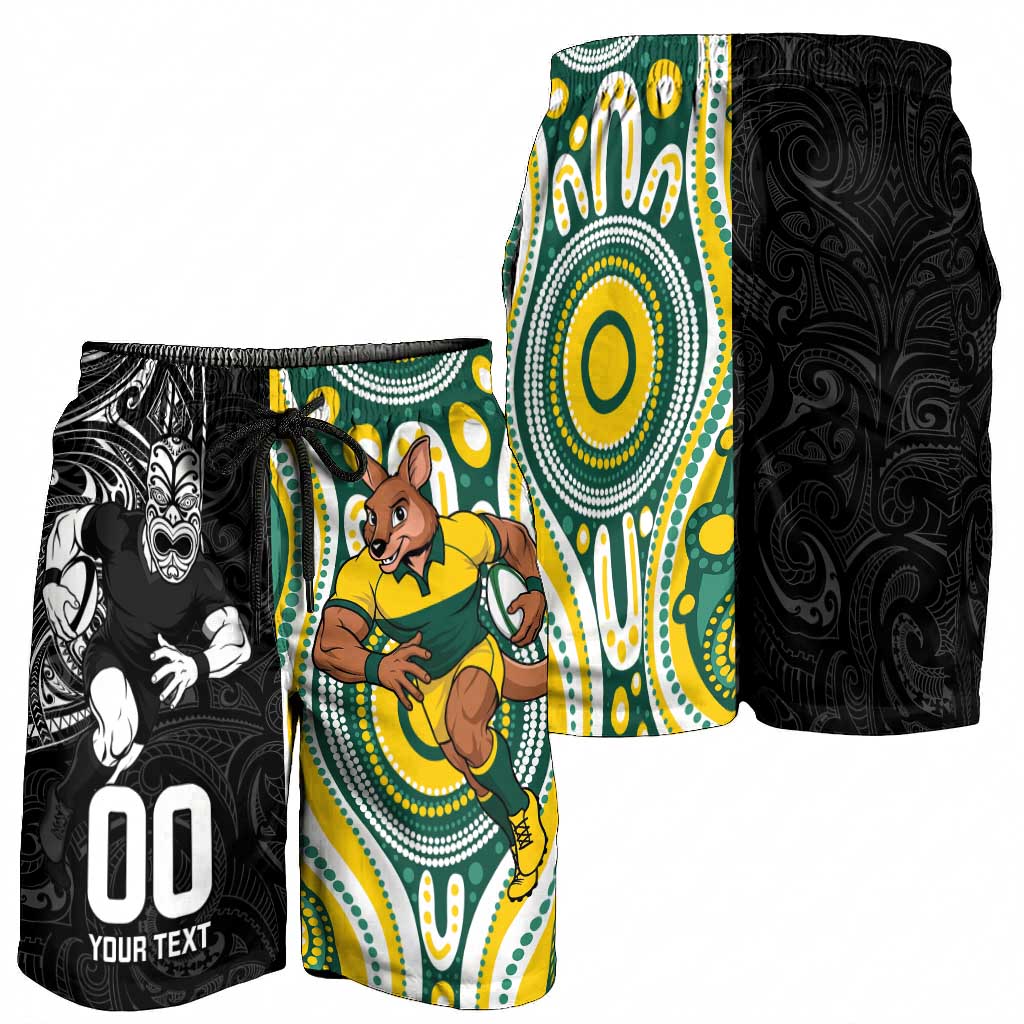 Custom Australia vs New Zealand Shorts for Men Rugby Rivalry Two Nations One Battle