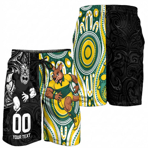Custom Australia vs New Zealand Shorts for Men Rugby Rivalry Two Nations One Battle