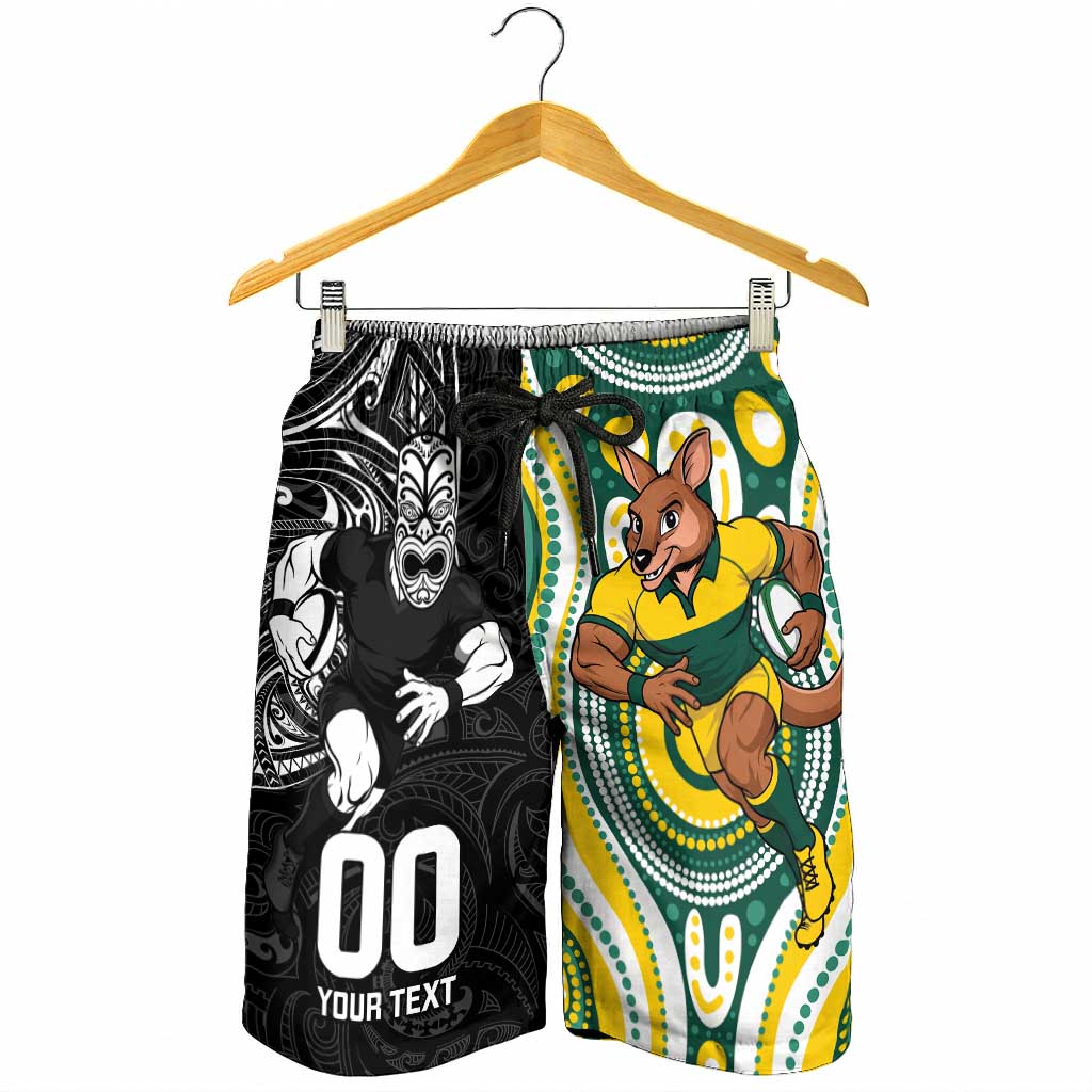 Custom Australia vs New Zealand Shorts for Men Rugby Rivalry Two Nations One Battle