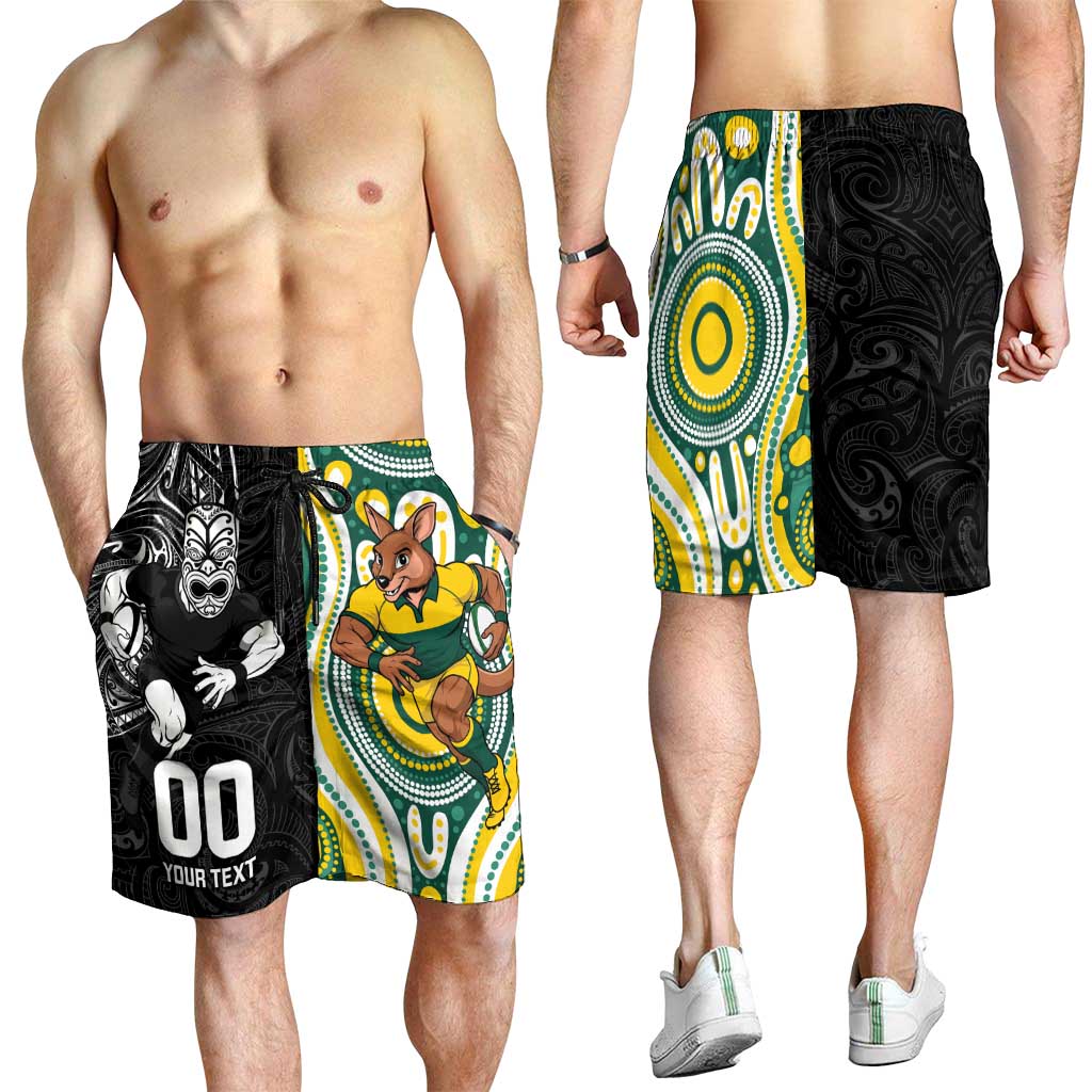 Custom Australia vs New Zealand Shorts for Men Rugby Rivalry Two Nations One Battle