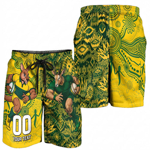 Custom Australia vs South Africa Shorts for Men Wallabies vs Springboks Two Nations One Battle