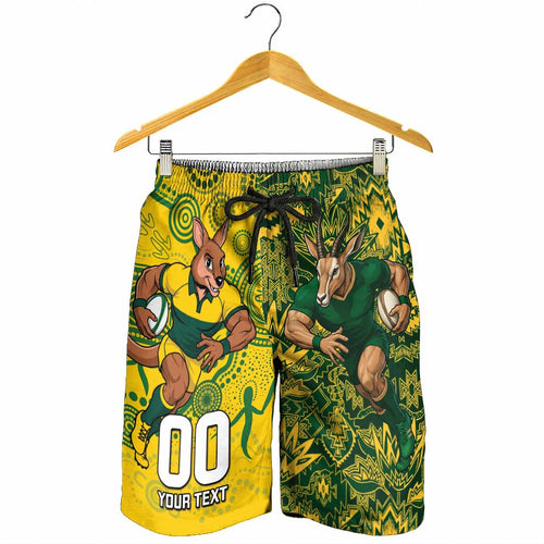 Custom Australia vs South Africa Shorts for Men Wallabies vs Springboks Two Nations One Battle