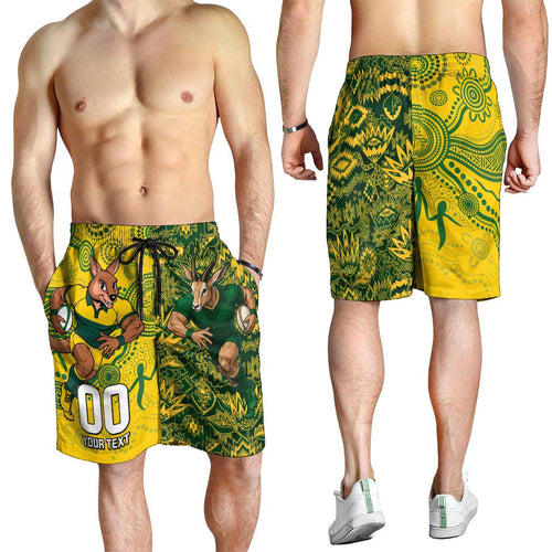 Custom Australia vs South Africa Shorts for Men Wallabies vs Springboks Two Nations One Battle