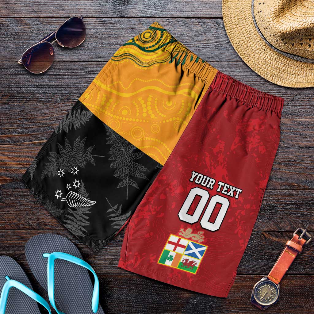 Custom British Lions-AUNZ Shorts for Men Australia-New Zealand Indigenous Motif