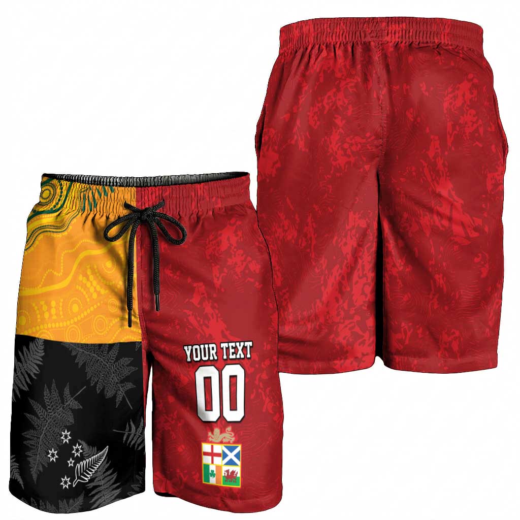 Custom British Lions-AUNZ Shorts for Men Australia-New Zealand Indigenous Motif