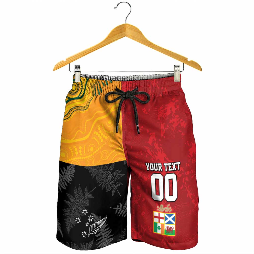 Custom British Lions-AUNZ Shorts for Men Australia-New Zealand Indigenous Motif