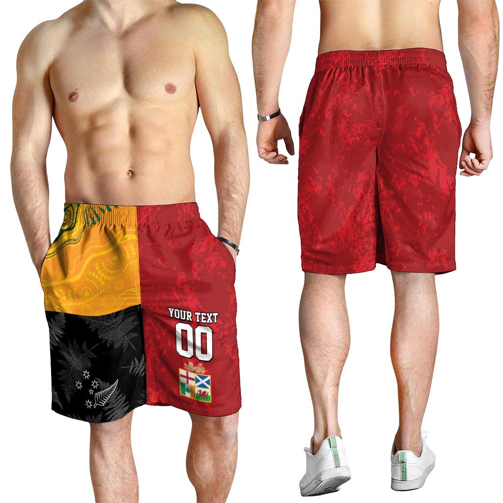 Custom British Lions-AUNZ Shorts for Men Australia-New Zealand Indigenous Motif