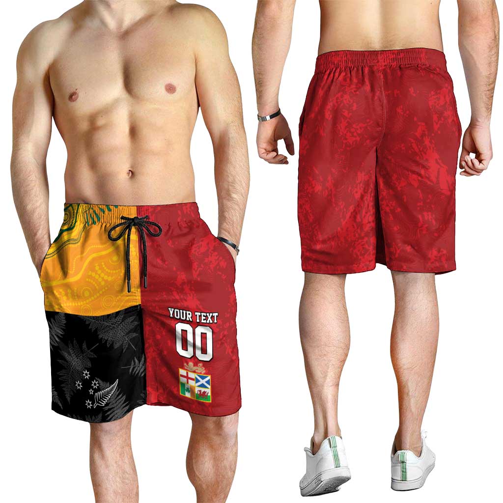 Custom British Lions-AUNZ Shorts for Men Australia-New Zealand Indigenous Motif