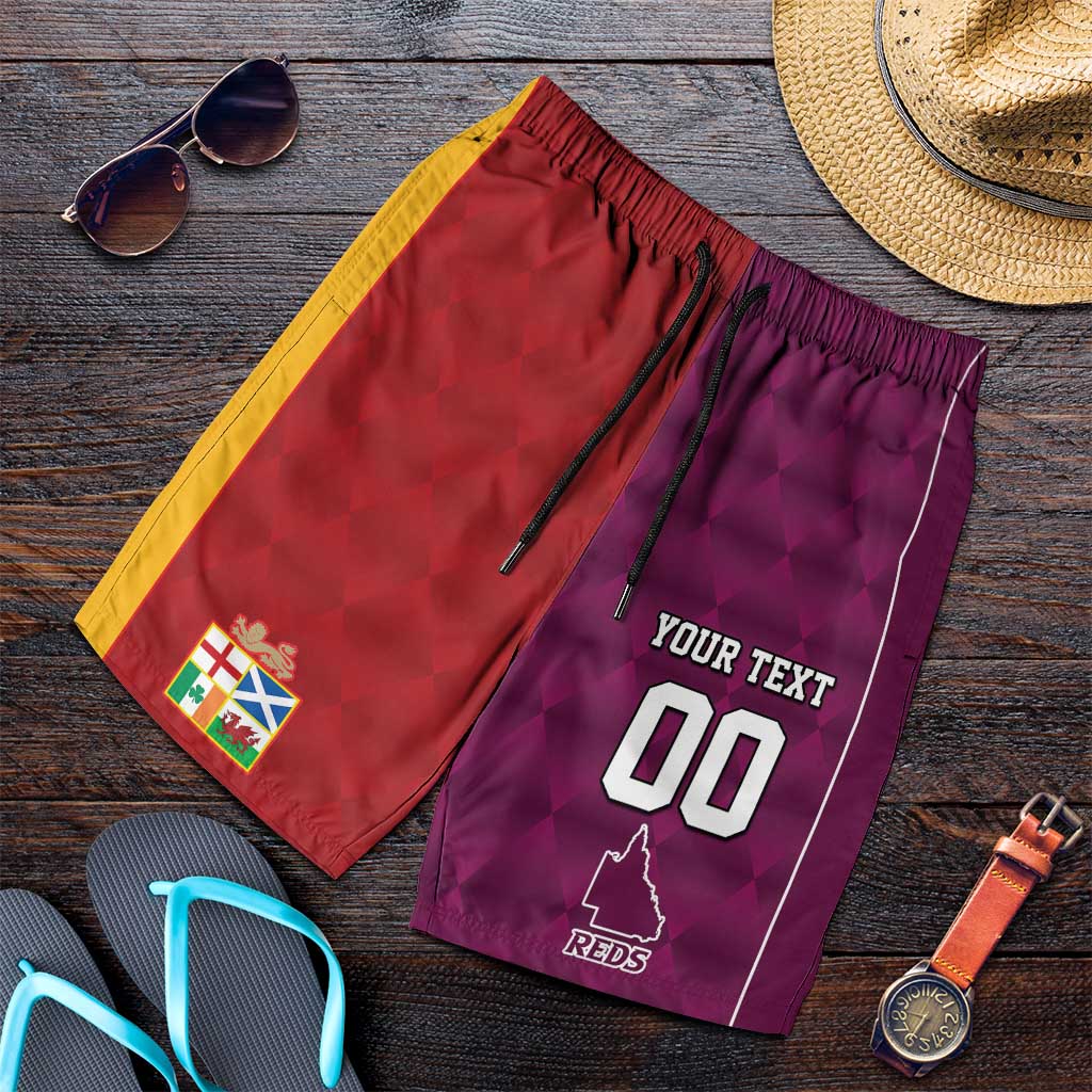 Custom British Lions Australia Queensland Shorts for Men Sporty Style