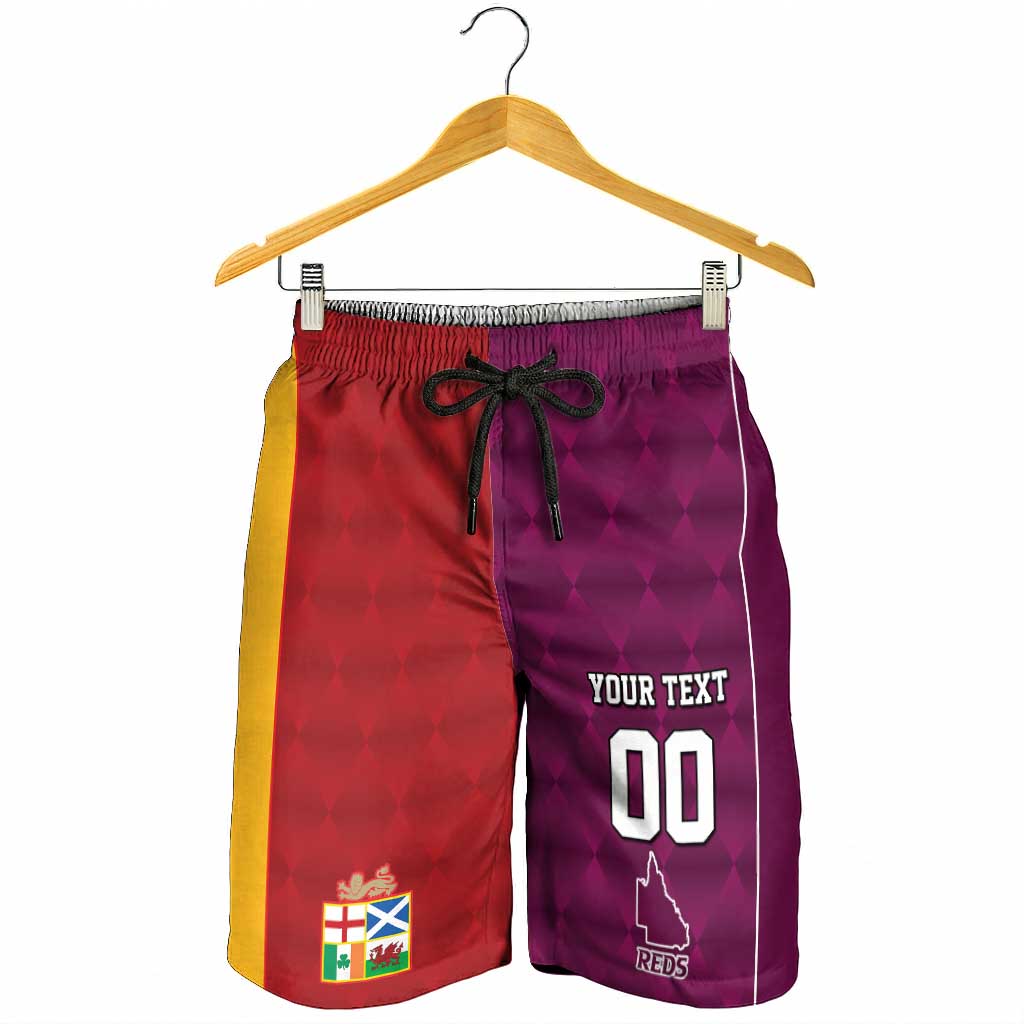 Custom British Lions Australia Queensland Shorts for Men Sporty Style