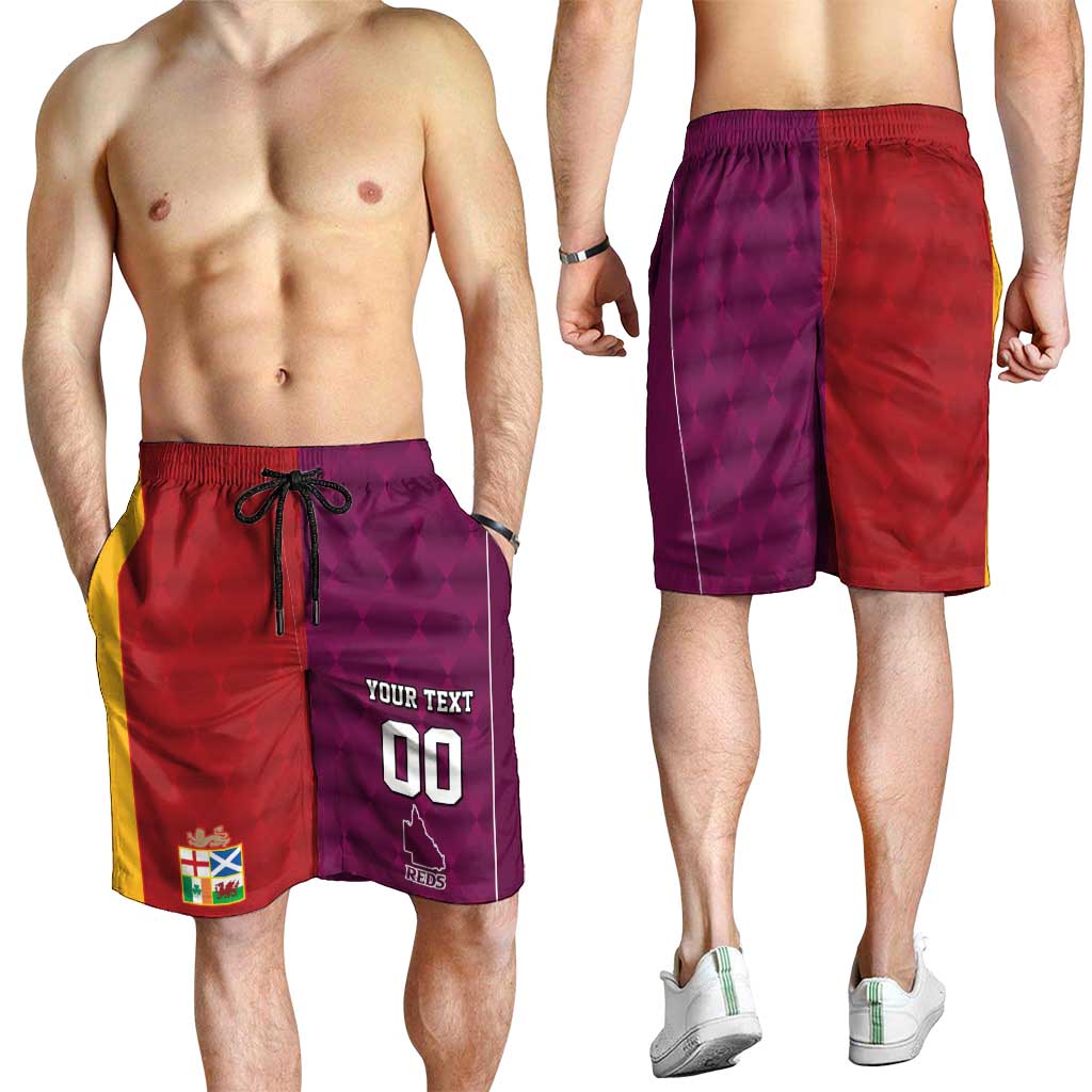 Custom British Lions Australia Queensland Shorts for Men Sporty Style
