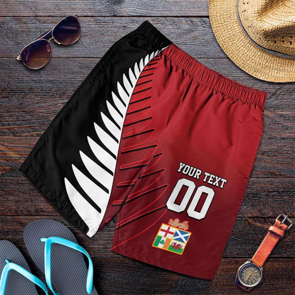 Custom British Lions New Zealand Shorts for Men Half Black Fern