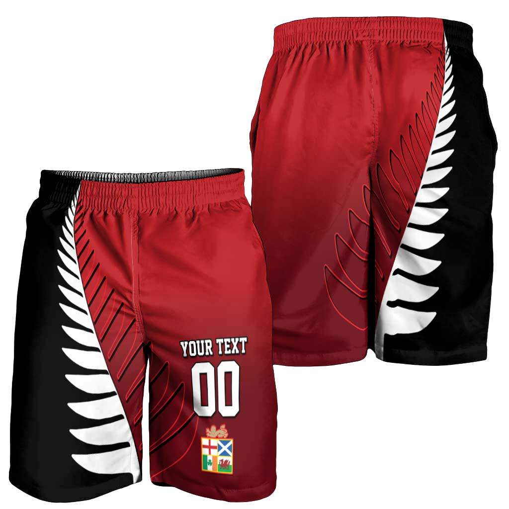 Custom British Lions New Zealand Shorts for Men Half Black Fern