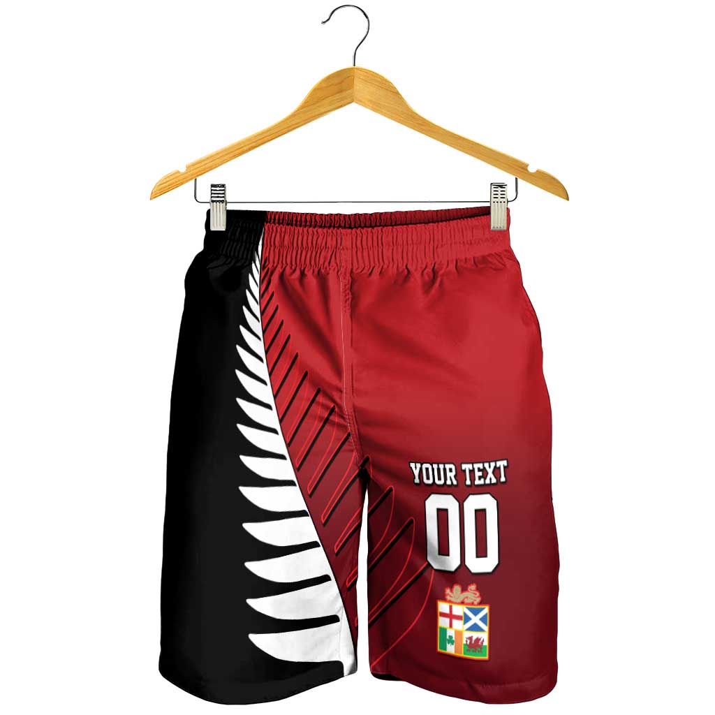 Custom British Lions New Zealand Shorts for Men Half Black Fern