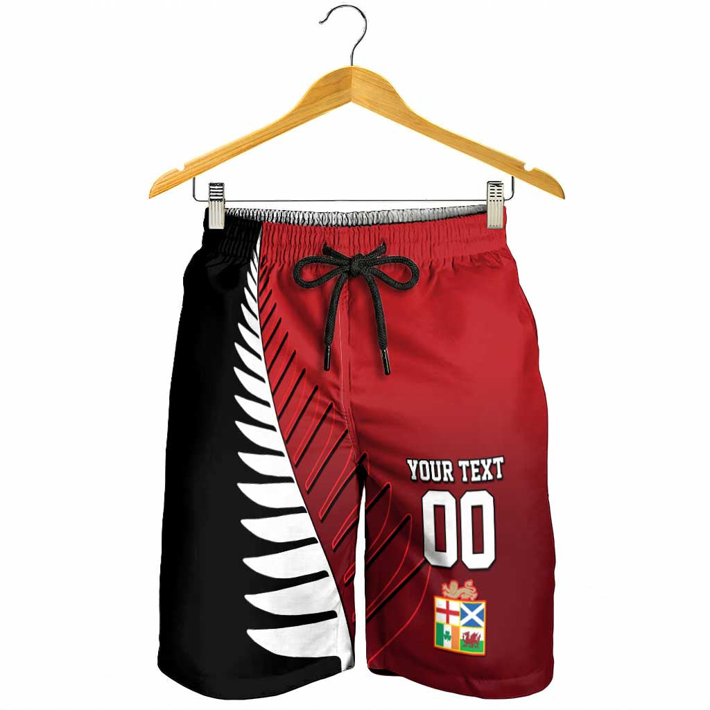 Custom British Lions New Zealand Shorts for Men Half Black Fern