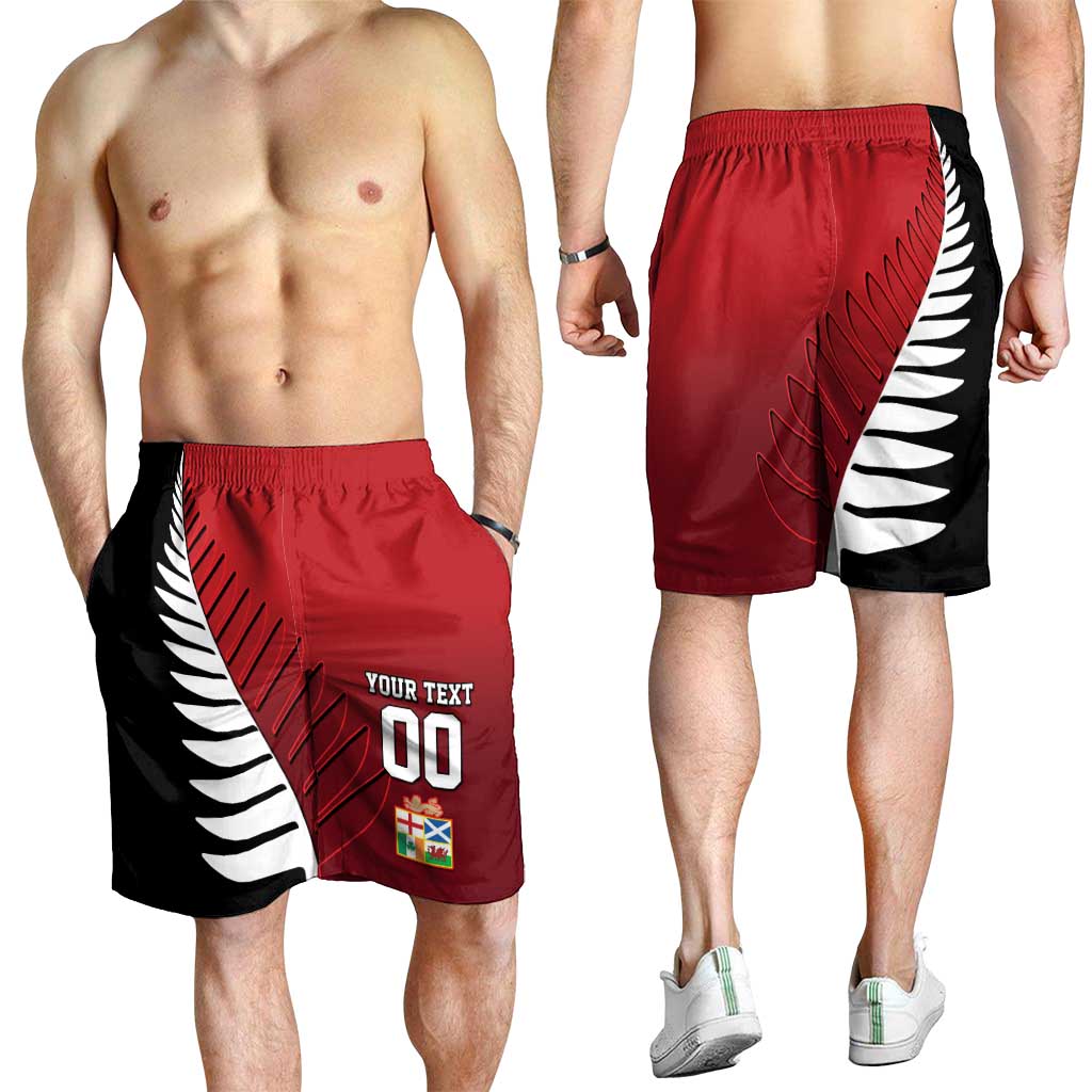 Custom British Lions New Zealand Shorts for Men Half Black Fern
