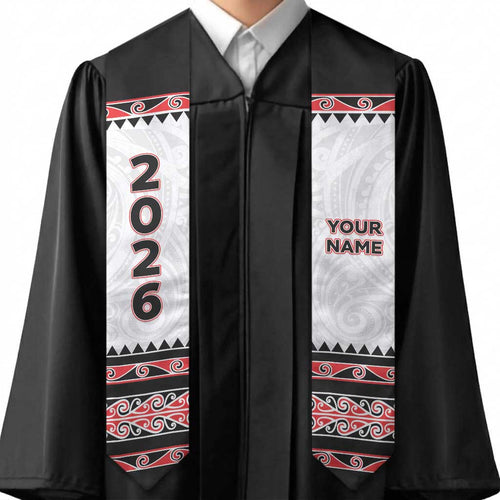 Custom New Zealand Aotearoa Graduation Stole Maori Kowhaiwhai Pattern