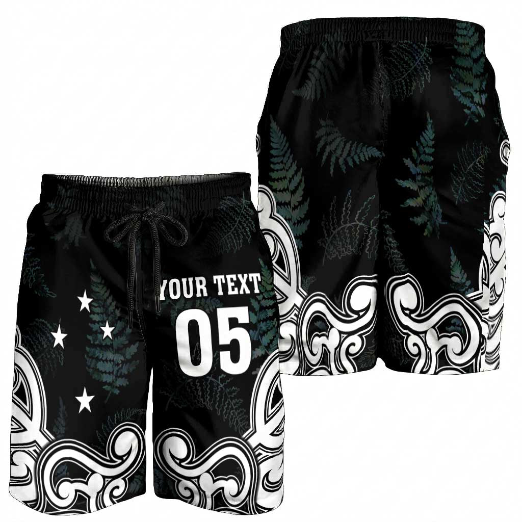 Custom New Zealand Fern Rugby Shorts for Men Maori Pattern