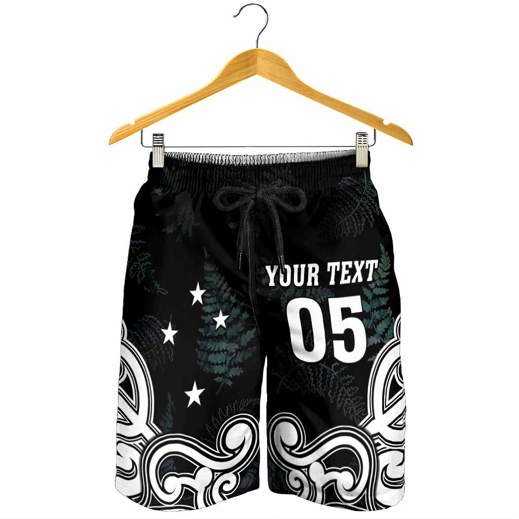 Custom New Zealand Fern Rugby Shorts for Men Maori Pattern