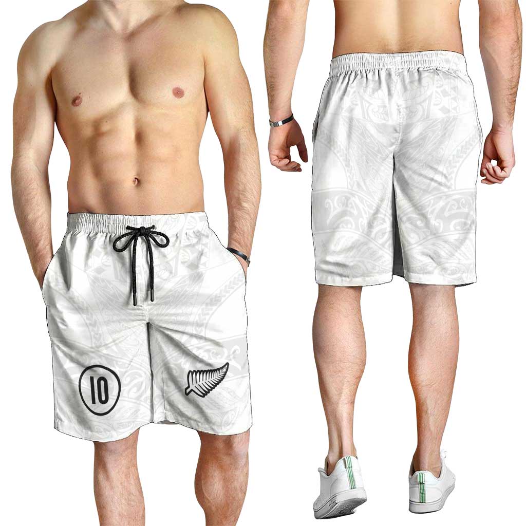 Custom New Zealand Football Shorts for Men The Whites-Sporty T90 Style - Aussie Hoodie