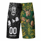 Custom New Zealand vs South Africa Board Shorts Rugby Rivalry Two Nations One Battle
