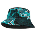 Cyan Ribbon PTSD Awareness Month Bucket Hat Aboriginal Art - Aussie Hoodie