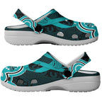 Cyan Ribbon PTSD Awareness Month Clogs Shoes Aboriginal Art - Aussie Hoodie