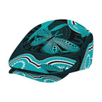 Cyan Ribbon PTSD Awareness Month Jeff Hat Aboriginal Art - Aussie Hoodie