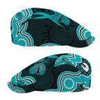 Cyan Ribbon PTSD Awareness Month Jeff Hat Aboriginal Art - Aussie Hoodie