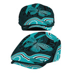 Cyan Ribbon PTSD Awareness Month Jeff Hat Aboriginal Art - Aussie Hoodie