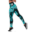 Cyan Ribbon PTSD Awareness Month Leggings Aboriginal Art - Aussie Hoodie