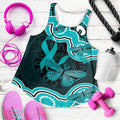 Cyan Ribbon PTSD Awareness Month Women Racerback Tank Aboriginal Art - Aussie Hoodie