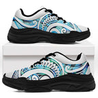 Cyan White New Zealand Puhoro Ta Moko Chunky Sneakers