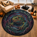 Dark Aotearoa Mythology Tuatara Round Carpet