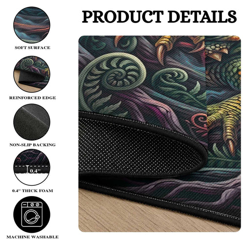 Dark Aotearoa Mythology Tuatara Round Carpet