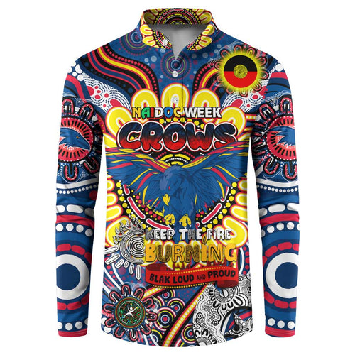 Custom Adelaide Crows NAIDOC Week 2024 Button Sweatshirt Mascot Football